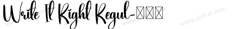 Write It Right Regul字体转换
